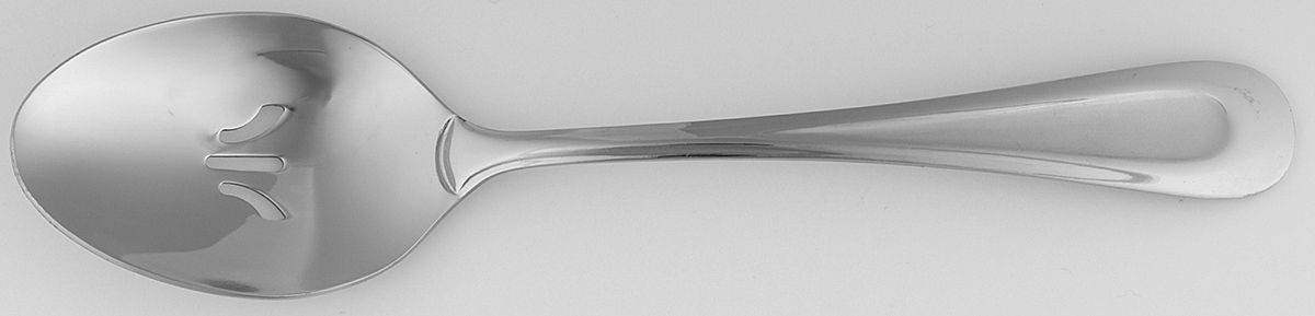 Satin Sand Dune (Stnl, Wide Frost Indent Center) Pierced Tablespoon (Serving Spoon) by Oneida Silver-1