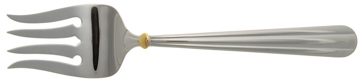Golden Unity Medium Solid Cold Meat Serving Fork by Oneida Silver-1