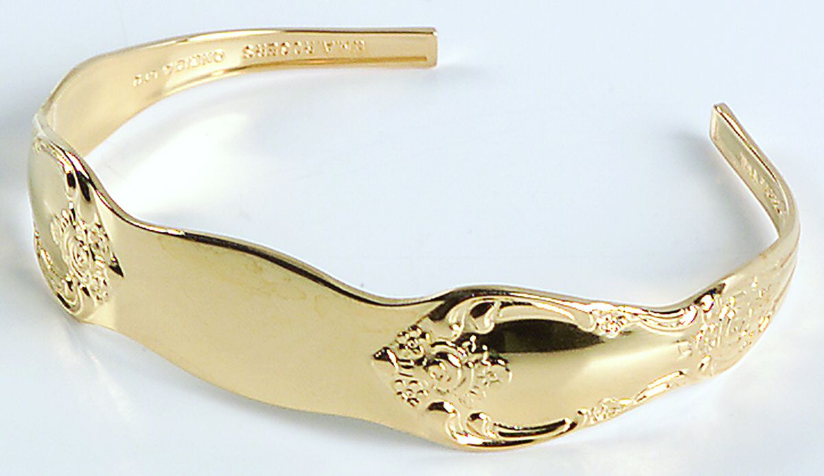 Golden Vanessa-Francesca Cuff Bracelet by Oneida Silver-1