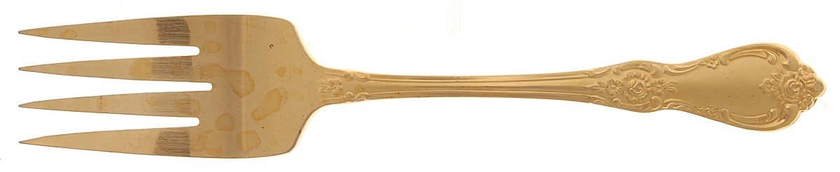 Golden Vanessa-Francesca Medium Solid Cold Meat Serving Fork by Oneida Silver-1