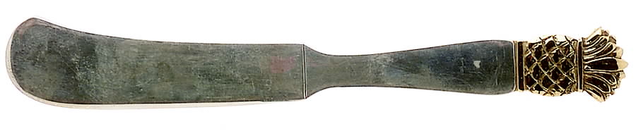 Grenada Gold (Sterling) Flat Handle Butter Spreader by Old Newbury-1