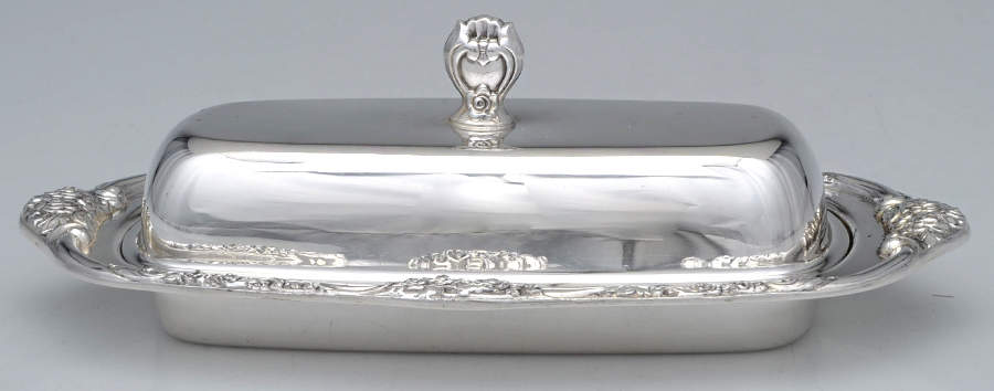 Ballad-Country Lane (Silverplate, Hollowware) 1/4 Pound Silverplate Butter Dish, No Liner by Oneida Silver-1