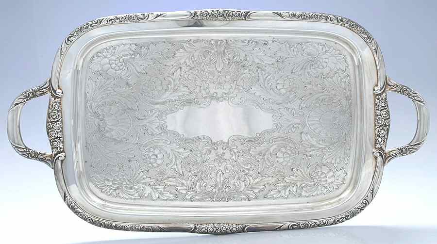 Ballad-Country Lane (Silverplate, Hollowware) Small Silverplate Waiter Tray by Oneida Silver-1
