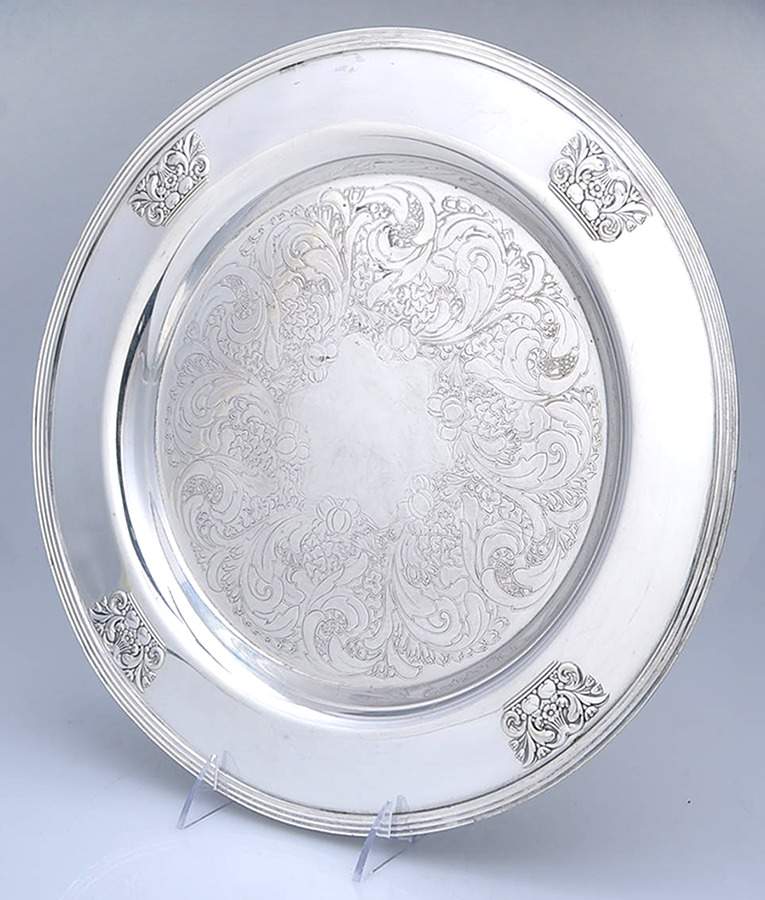Coronation (Silverplate, Hollowware) 14" Round Tray by Oneida Silver-1