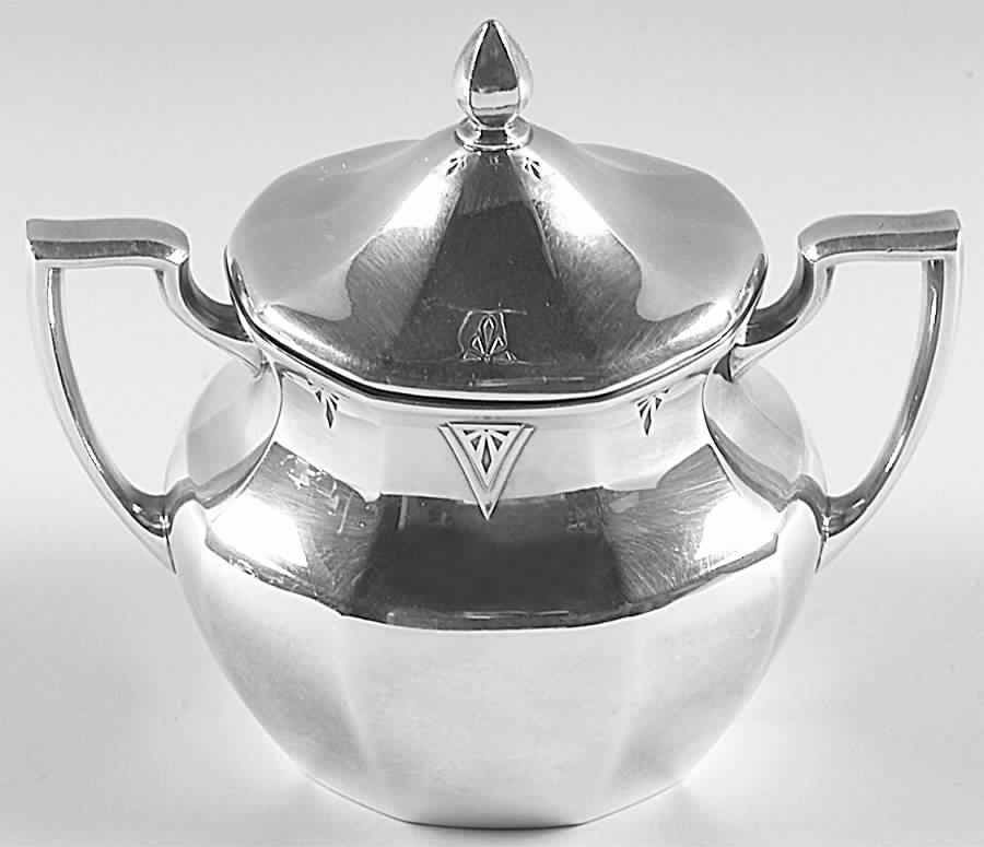 Deauville (Silverplate, Hollowware) Sugar Bowl & Lid by Oneida Silver-1