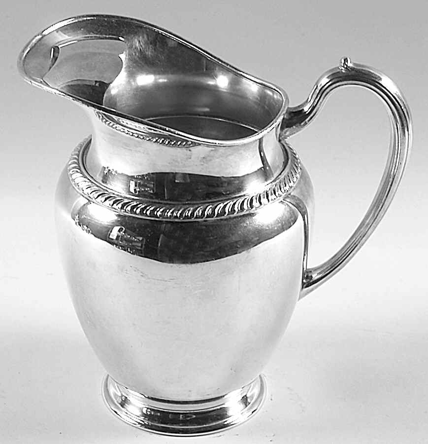 Fiesta (Silverplate, Hollowware) Plated Water Pitcher with Ice Lip by Oneida Silver-1