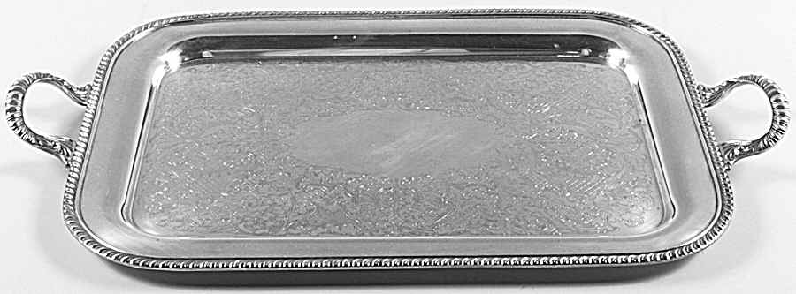 Fiesta (Silverplate, Hollowware) Medium Silverplate Waiter Tray by Oneida Silver-1