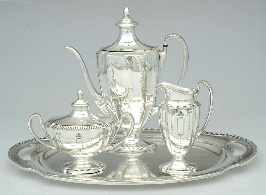 Grosvenor (Silverplate, Hollowware) (4pc) Coffee Set (PCP, PCR, PSU, PWTM) by Oneida Silver-1