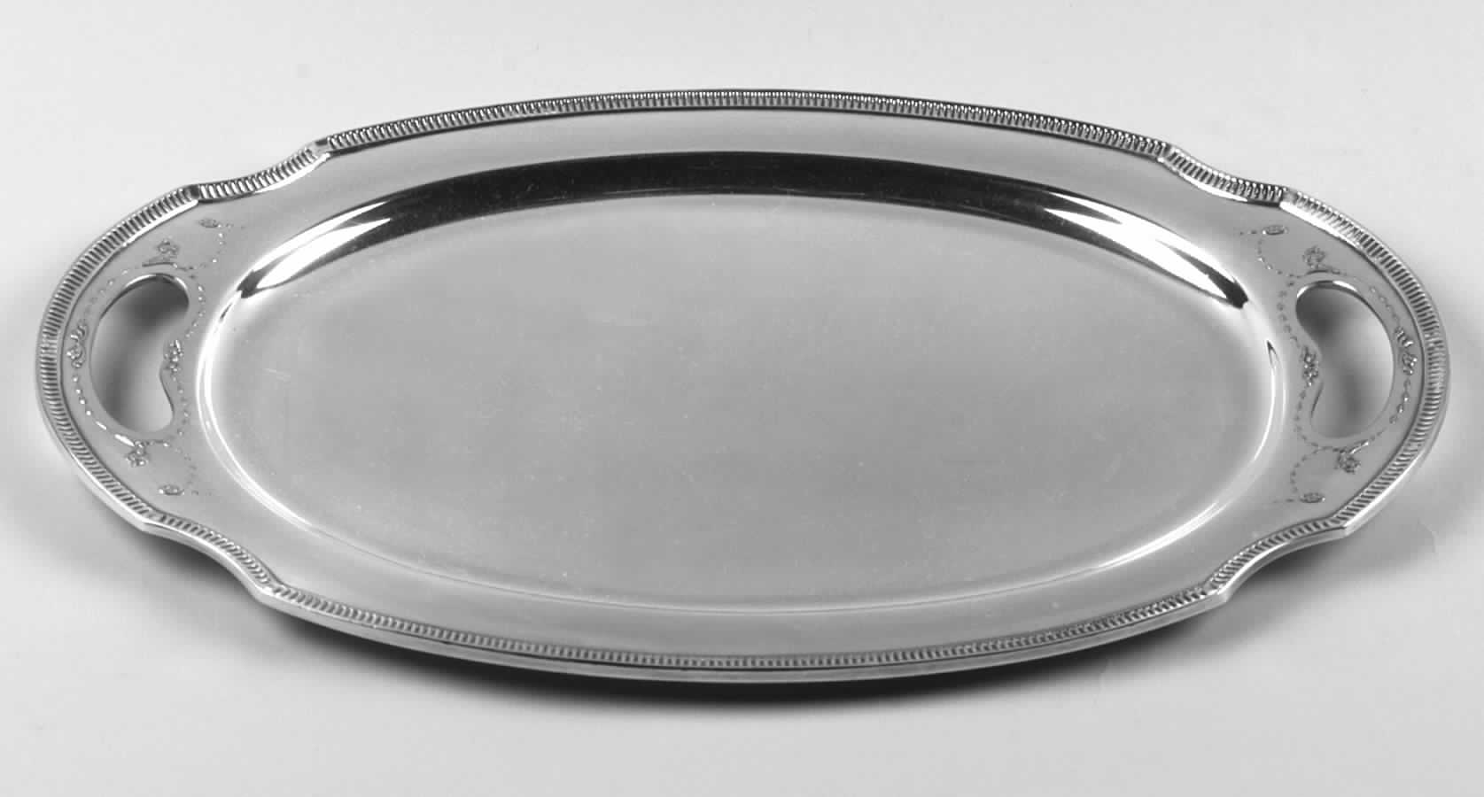 Grosvenor (Silverplate, Hollowware) Medium Silverplate Waiter Tray by Oneida Silver-1