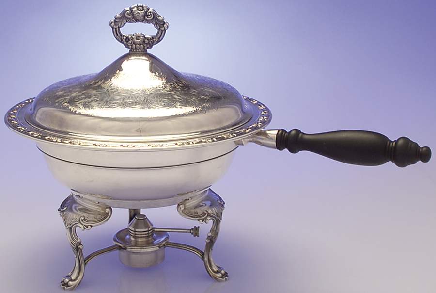 Park Lane (Silverplate, Hollowware) Chafing Dish W/Lid, Burner & Stand by Oneida Silver-1
