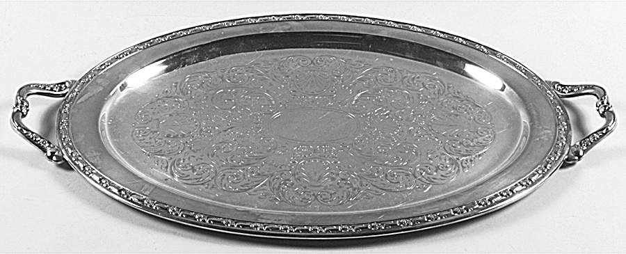 Park Lane (Silverplate, Hollowware) Large Silverplate Waiter Tray by Oneida Silver-1
