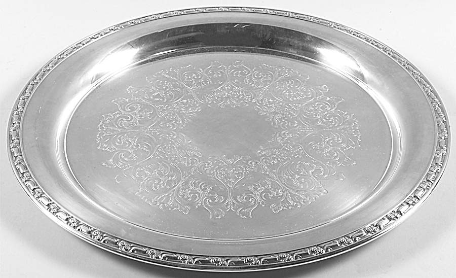 Park Lane (Silverplate, Hollowware) Round Tray For Punch Bowl by Oneida Silver-1
