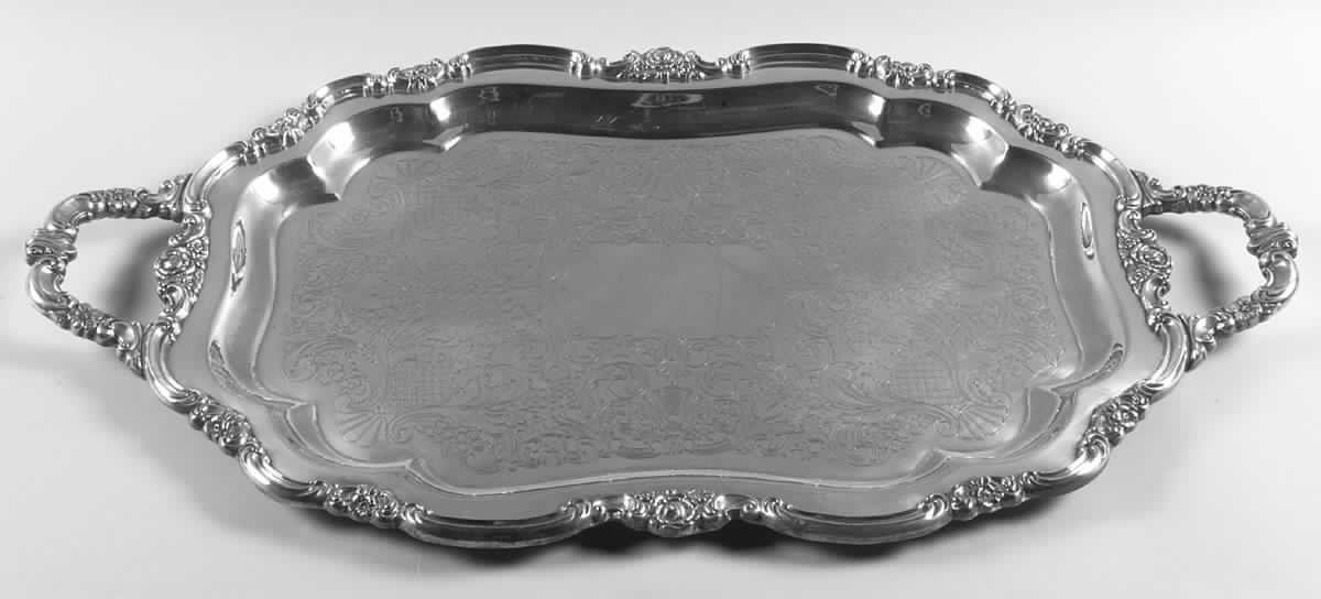 Silver Artistry (Silverplate, Hollowware) Large Silverplate Waiter Tray by Oneida Silver-1