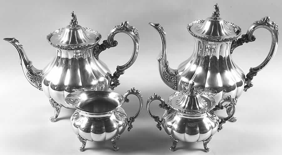 Silver Artistry (Silverplate, Hollowware) (4 Piece) Silverplate Tea Set by Oneida Silver-1