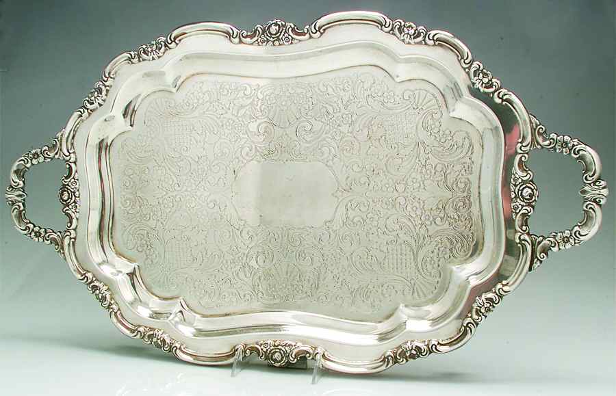 Silver Artistry (Silverplate, Hollowware) Large Footed Waiter Tray by Oneida Silver-1