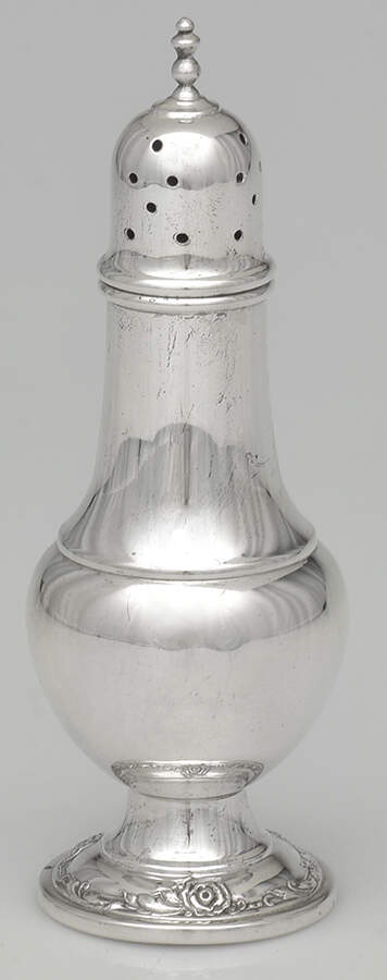 Damask Rose (Sterling, 1946, Hollowware) Pepper Shaker by Oneida Silver-1