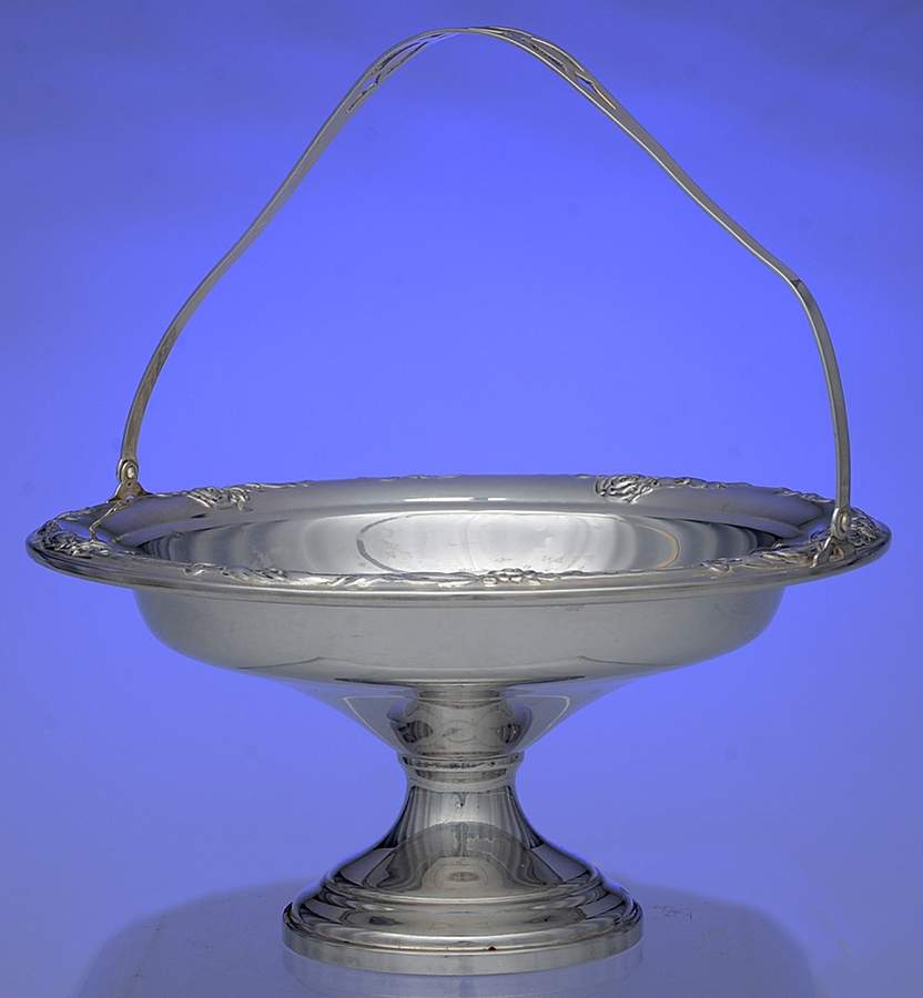 Damask Rose (Sterling, 1946, Hollowware) Weighted Round Compote (Height X Width) by Oneida Silver-1