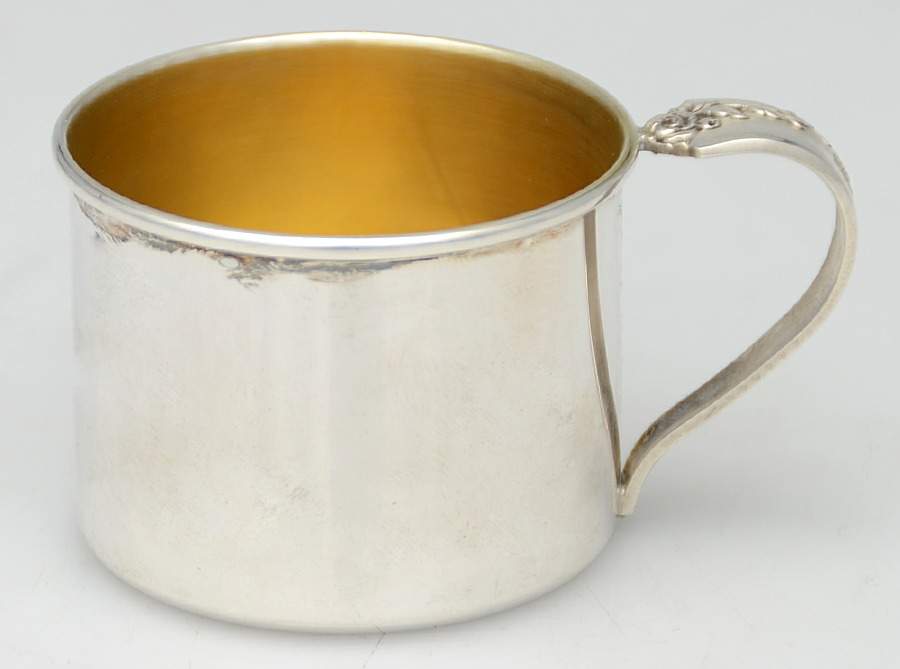 Damask Rose (Sterling, 1946, Hollowware) Juice Cup by Oneida Silver-1