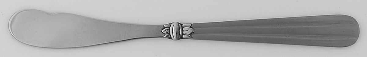 Tennyson-Frosted (Stainless) Flat Handle Butter Spreader by Oneida Silver-1