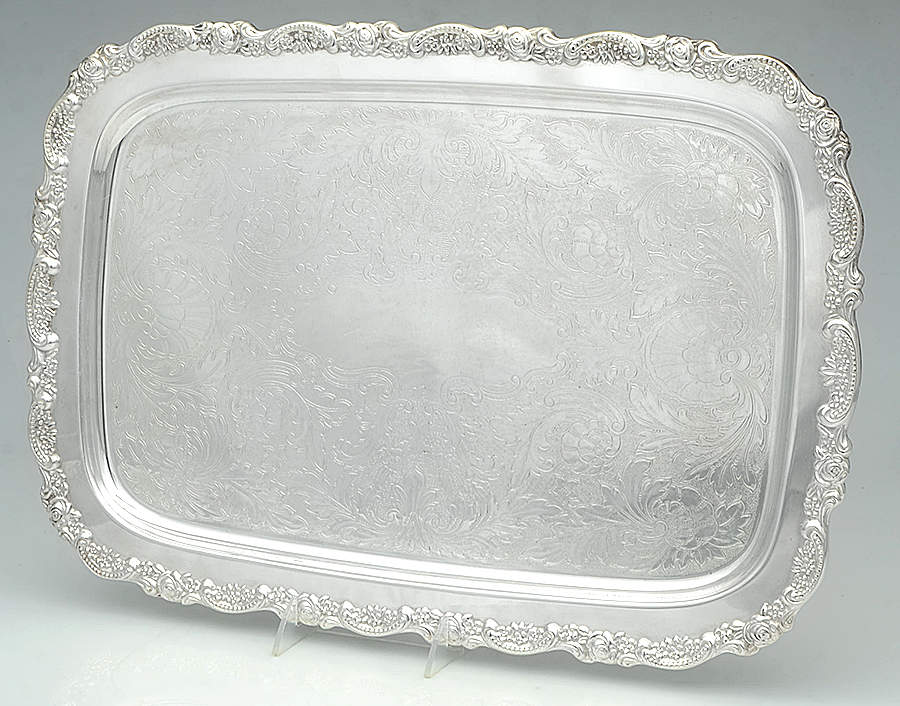 Du Maurier (Silverplate, Hollowware) 19" Rectangular Tray by Oneida Silver-1