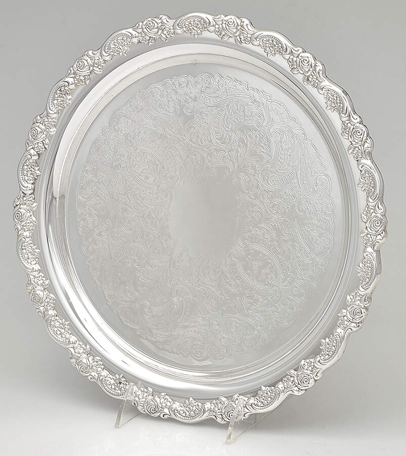 Du Maurier (Silverplate, Hollowware) 12" Round Tray by Oneida Silver-1