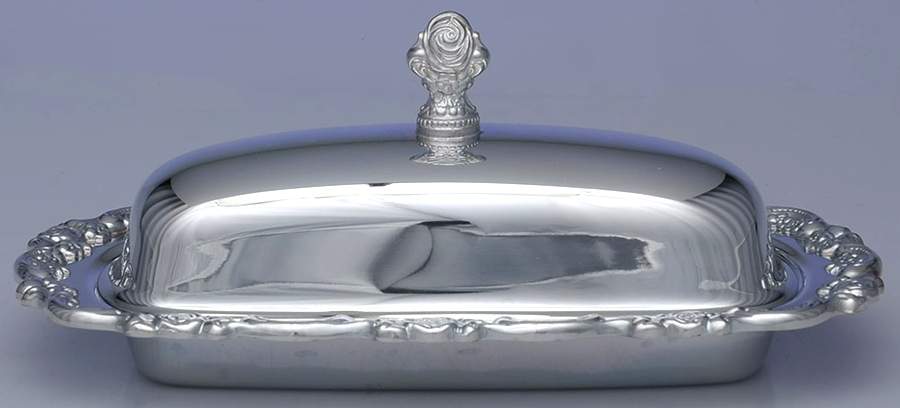 Du Maurier (Silverplate, Hollowware) 1/4 Pound Covered Butter & Liner by Oneida Silver-1
