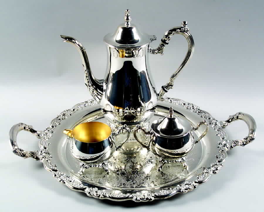 Du Maurier (Silverplate, Hollowware) Coffee Set - 4 Piece (PCP, PCR, PSU, PWTS) by Oneida Silver-1