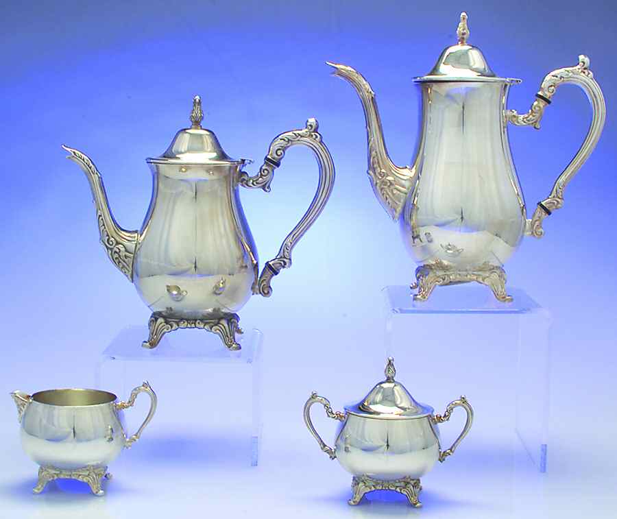 Du Maurier (Silverplate, Hollowware) (4 Piece) Silverplate Tea Set by Oneida Silver-1