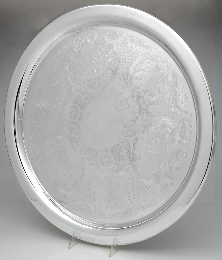 Du Maurier (Silverplate, Hollowware) Round Tray For Punch Bowl by Oneida Silver-1