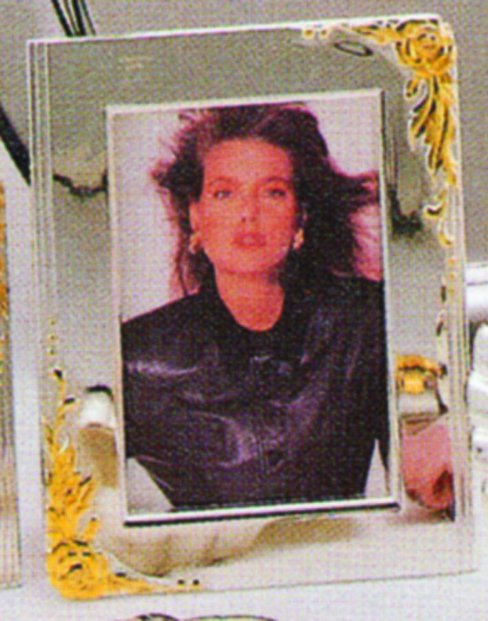 Golden Damask Rose (Stainless, Gold Accent, Hl Frame-Holds 2" X 3" Picture by Oneida Silver-1