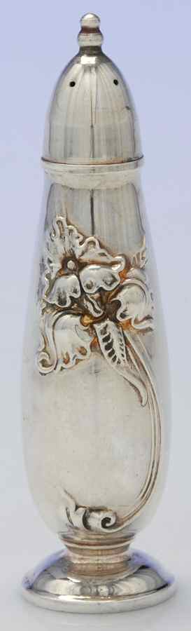 White Orchid (Silverplate, 1953, Hollowware) Pepper Shaker by Oneida Silver-1