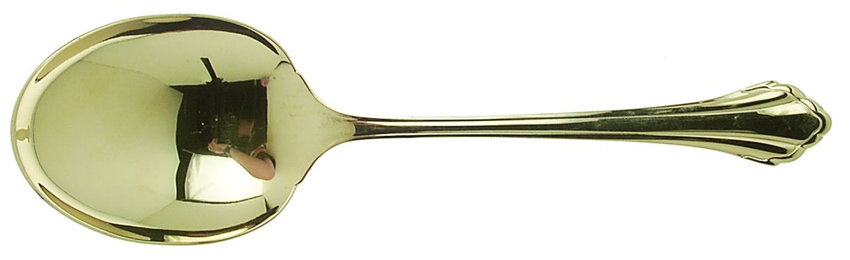 Golden Clarette (Gold Electroplate) Solid Smooth Casserole Spoon by Oneida Silver-1