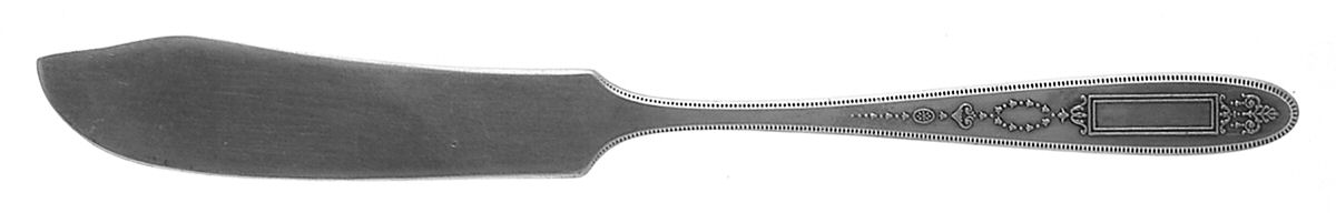 Grosvenor (Silverplate, 1921, Monograms) Flat Handle Butter Spreader by Oneida Silver-1