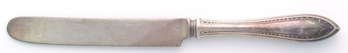 Sheraton (Silverplate, 1910, Monograms) Blunt Hollow Knife with Bolster by Oneida Silver-1