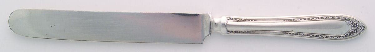 Sheraton (Silverplate, 1910, Monograms) Old French Solid Knife with Bolster by Oneida Silver-1