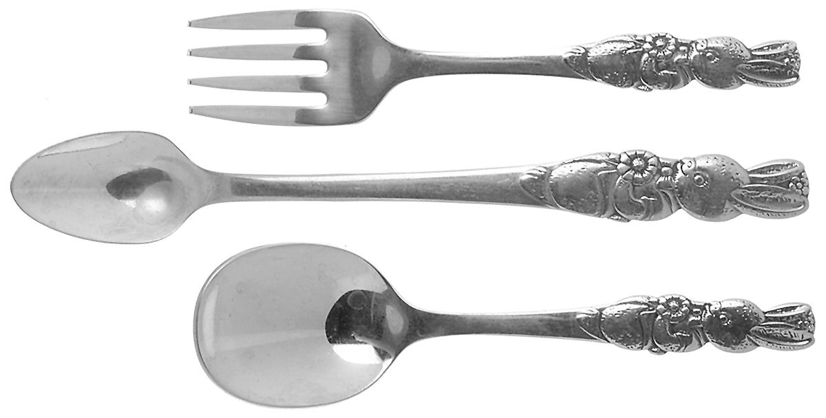 Peter Rabbit (Stainless) 3-Piece Baby Set (BF, BS, INS) by Oneida Silver-1