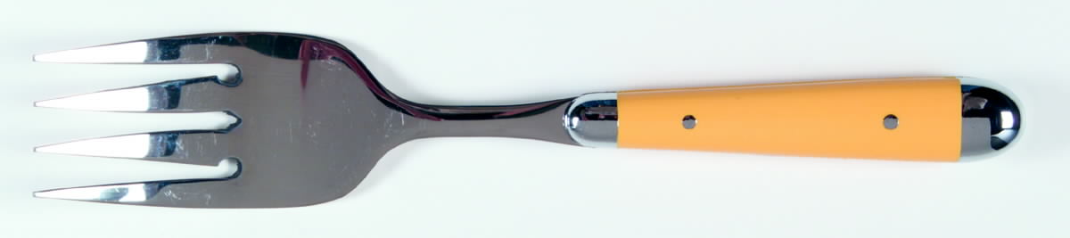 Palette-Yellow (Stainless) Medium Solid Cold Meat Serving Fork by Oneida Silver-1
