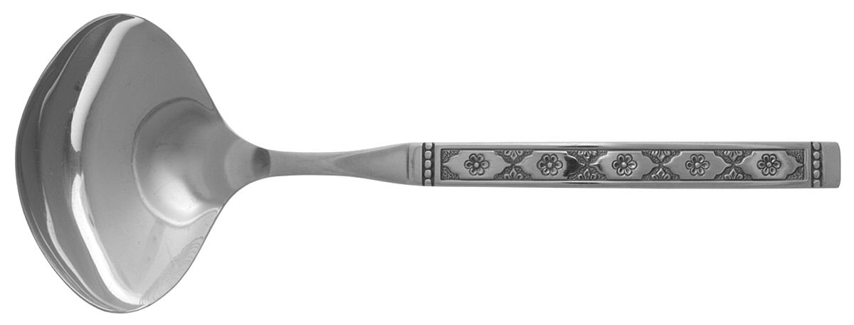 Lisbon (Stainless, No Black Accent) Solid Gravy Ladle by Oneida Silver-1