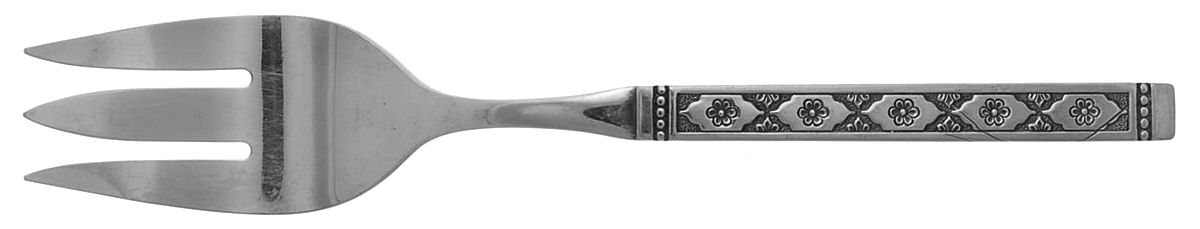 Lisbon (Stainless, No Black Accent) Medium Solid Cold Meat Serving Fork by Oneida Silver-1