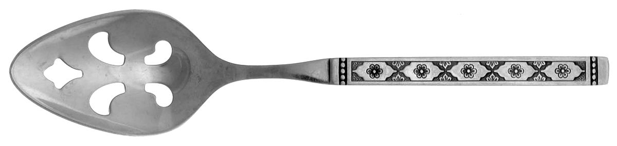 Lisbon (Stainless, No Black Accent) Pierced Tablespoon (Serving Spoon) by Oneida Silver-1
