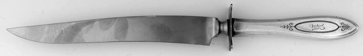 Adam (Silverplate, 1917, Monograms) Large Stainless Blade Roast Carving Knife by Oneida Silver-1