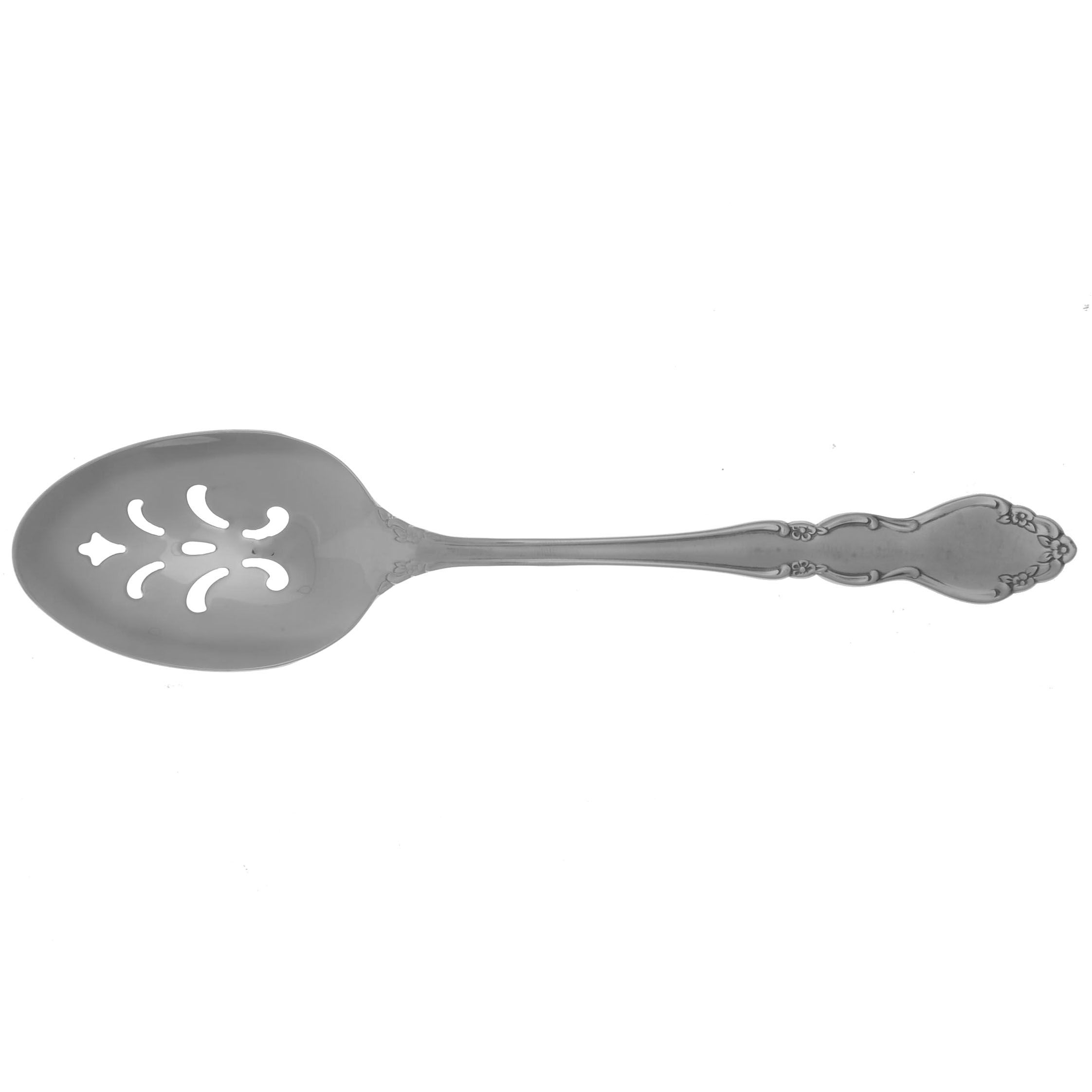 Satin Dover (Stainless) Pierced Tablespoon (Serving Spoon) by Oneida Silver-1