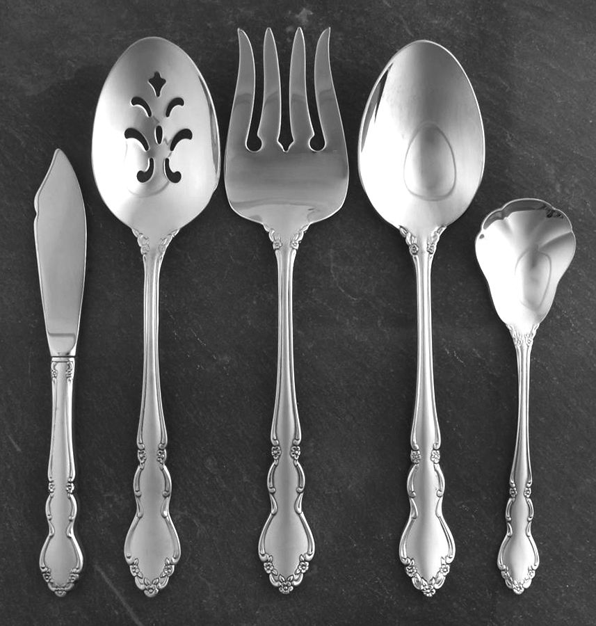 Satin Dover (Stainless) 5 Piece Hostess Set by Oneida Silver-1