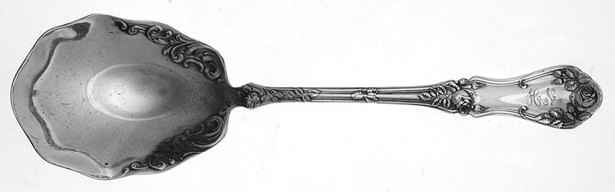 Rosemary (Silverplate, 1906, Monograms) Solid Shell Casserole Spoon by Oneida Silver-1
