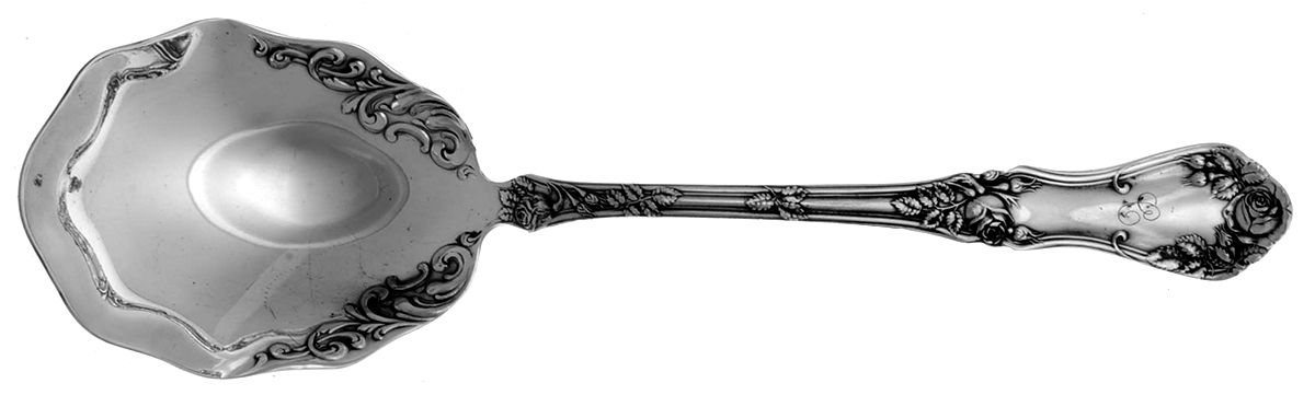 Rosemary (Silverplate, 1906, Monograms) Solid Shell Casserole Spoon by Oneida Silver-1