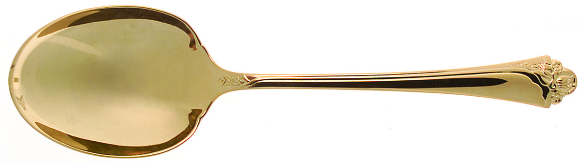 Golden Fantasy Rose (Gold Electroplate) Solid Smooth Casserole Spoon by Oneida Silver-1