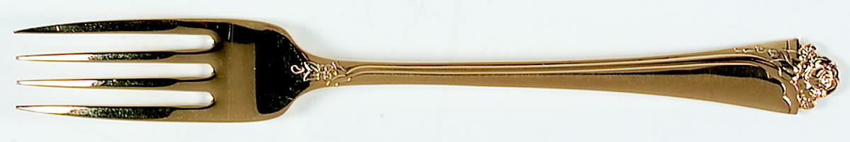 Golden Fantasy Rose (Gold Electroplate) Fork by Oneida Silver-1