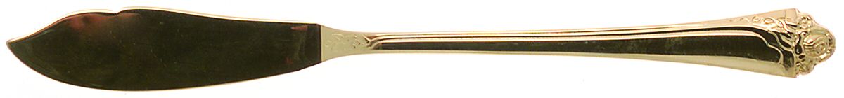 Golden Fantasy Rose (Gold Electroplate) Flat Handle Master Butter Knife by Oneida Silver-1