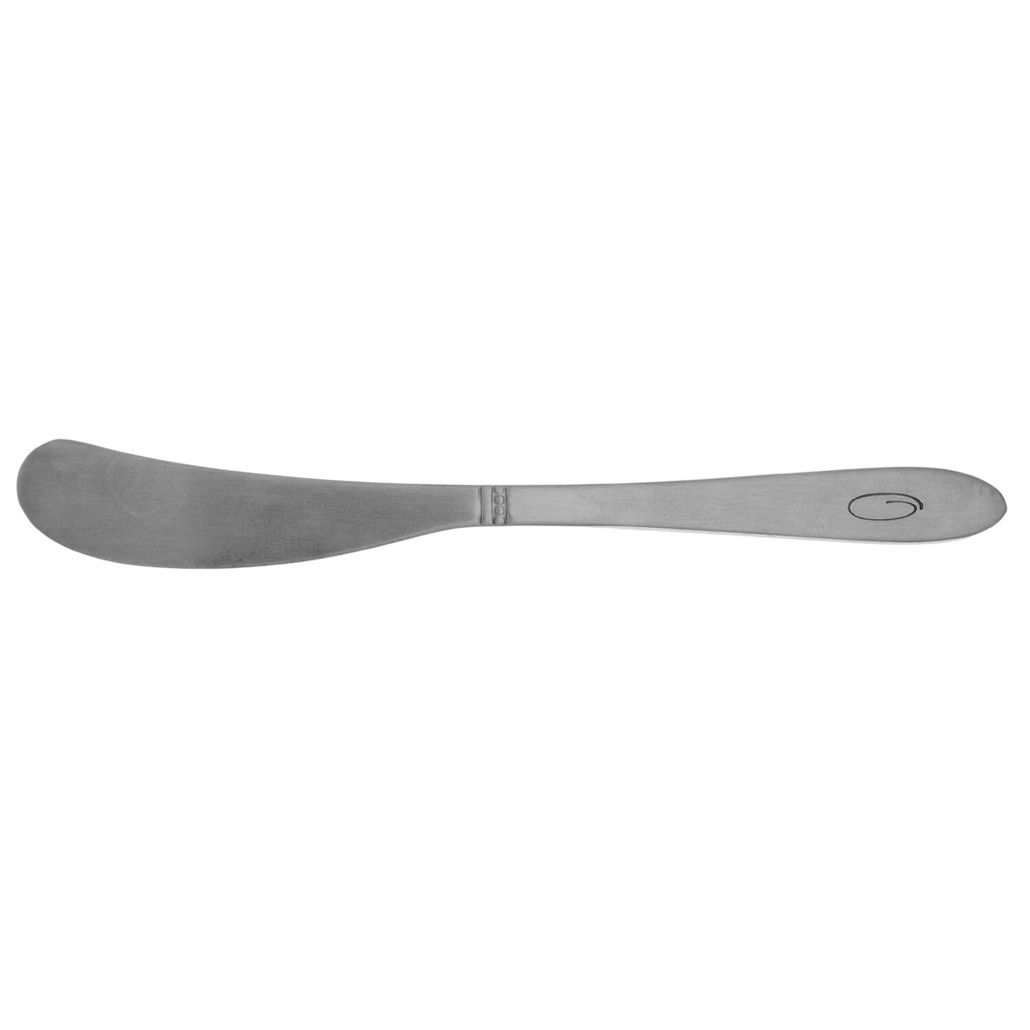 Estate (Stainless, Monograms) Flat Handle Butter Spreader by Oneida Silver-1