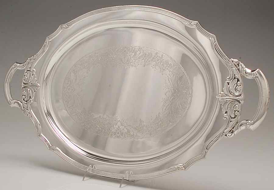 Chatelaine (Silverplate, Hollowware) Large Silverplate Waiter Tray by Oneida Silver-1